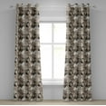 thumbnail image 1 of Ambesonne Floral Grommet Curtain, Vintage Plant Soft Color, 50" x 96", Tan Black, 1 of 6