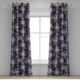 thumbnail image 1 of Ambesonne Floral Grommet Curtain, Vintage Romantic Roses Print, 50"x84", Dark Violet Marigold and Grey, 1 of 5
