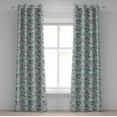 thumbnail image 1 of Ambesonne Floral Grommet Curtain, Vintage Style Bird Print, 50"x108", Soft Blue and Dried Rose, 1 of 5