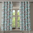 thumbnail image 1 of Ambesonne Floral Grommet Curtain, Vintage Style Bird Print, 50"x63", Soft Blue and Dried Rose, 1 of 5