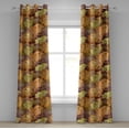 thumbnail image 1 of Ambesonne Floral Grommet Curtain, Warm Tone Nostalgia Flowers, 50"x72", Mustard Apricot Redwood, 1 of 5