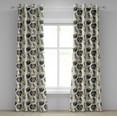 thumbnail image 1 of Ambesonne Floral Grommet Curtain, Watercolor Art Look Flowers, 50"x72", Dark Grey and Pastel Brown, 1 of 1