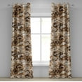 thumbnail image 1 of Ambesonne Floral Grommet Curtain, Watercolor Autumnal Floral, 50"x108", Caramel Pale Orange and Umber, 1 of 1