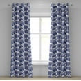 thumbnail image 1 of Ambesonne Floral Grommet Curtain, Watercolor Chinese Art, 50" x 84", Violet Blue Lavender, 1 of 6