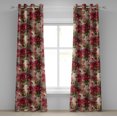 thumbnail image 1 of Ambesonne Floral Grommet Curtain, Watercolor Flowers Abstract, 50"x72", Dark Pink Fawn and Beige, 1 of 5