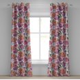 thumbnail image 1 of Ambesonne Floral Grommet Curtain, Wild Peony Spring Pattern, 50"x72", Salmon Pale Purple and Green, 1 of 1