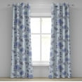 thumbnail image 1 of Ambesonne Floral Grommet Curtain, Winter Art Flower Sketchy, 50"x84", Pale Blue and Dark Indigo, 1 of 1