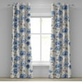 thumbnail image 1 of Ambesonne Floral Grommet Curtain, Winter Sketch Roses Artwork, 50"x96", Blue Pale Grey Cream, 1 of 5