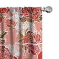 thumbnail image 1 of Ambesonne Floral Inspiration Curtains, Flowers Ambrosia, Pair of 28"x63", Ruby Dark Salmon Salmon, 1 of 1