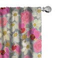 thumbnail image 1 of Ambesonne Floral Inspiration Curtains, Romantic Garden, Pair of 28"x84", Pink Beige and Dimgray, 1 of 5
