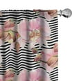 thumbnail image 1 of Ambesonne Floral Inspiration Curtains, Spring Up Lines, Pair of 28"x84", Soft Pink Charcoal Grey, 1 of 5