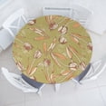 thumbnail image 1 of Ambesonne Floral Inspiration Fitted Round Tablecloth, Dried Tulips Art, 56"- 60" Diameter, Khaki Pale Tan Peach, 1 of 1