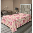 thumbnail image 1 of Ambesonne Floral Inspiration Flat Bedding Sheet Soft Top Sheet, Aquarelle Love, Twin, Pale Pink Blush and Champagne, 1 of 1