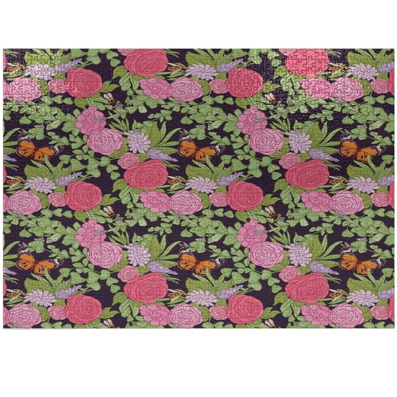 Ambesonne Floral Jigsaw Puzzle Durable Cardboard, Nature Themed Garden Art, 1000 pcs, Multicolor