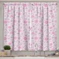 thumbnail image 1 of Ambesonne Floral Kitchen Curtains, Abstract Flowers Artwork, 55"x24", Soft Pink White Grey, 1 of 3