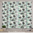 thumbnail image 1 of Ambesonne Floral Kitchen Curtains, Abstract Nostalgic Retro, 55"x39", Charcoal Grey Mint Green, 1 of 3