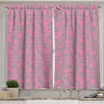 thumbnail image 1 of Ambesonne Floral Kitchen Curtains, Big Grey Flowers Petals, 55"x39", Pink and Grey, 1 of 3