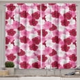 thumbnail image 1 of Ambesonne Floral Kitchen Curtains, Blossom Common Mallow Flower, 55"x45", Pink Raspberry White, 1 of 3