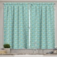 thumbnail image 1 of Ambesonne Floral Kitchen Curtains, Blossoming Daisy Rural Field, 55"x39", Pale Blue Orange, 1 of 3