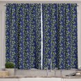 thumbnail image 1 of Ambesonne Floral Kitchen Curtains, Bluish Flowers with Leaves, 55"x36", Pistachio Green and Indigo, 1 of 3