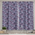 thumbnail image 1 of Ambesonne Floral Kitchen Curtains, Colorful Flower Art Designs, 55"x45", Dark Magenta Pale Blue, 1 of 3