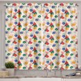 thumbnail image 1 of Ambesonne Floral Kitchen Curtains, Colorful Pansy Flowers Art, 55"x30", Forest Green Persian Blue, 1 of 3