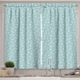 thumbnail image 1 of Ambesonne Floral Kitchen Curtains, Daisy Blooms Outline Doodle, 55"x45", Pale Blue Off White, 1 of 3