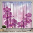 thumbnail image 1 of Ambesonne Floral Kitchen Curtains, Exotic Orchid Flowers, 55"x39", Purple Pale Pink Blue, 1 of 3