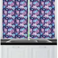 thumbnail image 1 of Ambesonne Floral Kitchen Curtains, Fantasy Peony Hibiscus, 55"x39", Multicolor, 1 of 2