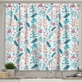 thumbnail image 1 of Ambesonne Floral Kitchen Curtains, Flowers Leaves and Dots Art, 55"x24", Pink Teal Peach, 1 of 3