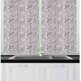 thumbnail image 1 of Ambesonne Floral Kitchen Curtains, Flowers with Leaves, 55"x39", Taupe Grey and White, 1 of 3