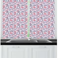 thumbnail image 1 of Ambesonne Floral Kitchen Curtains, Intertwined Lily Lotus Flora, 55"x45", Ceil Blue Dark Coral, 1 of 1
