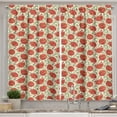 thumbnail image 1 of Ambesonne Floral Kitchen Curtains, Macro Scene Blooming Poppies, 55"x45", Cream Burnt Sienna, 1 of 3