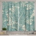thumbnail image 1 of Ambesonne Floral Kitchen Curtains, Marrakech Paisley, 55"x39", Teal and Beige, 1 of 3