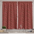 thumbnail image 1 of Ambesonne Floral Kitchen Curtains, Minimalist Retro Flowers Art, 55"x30", Pale Maroon and Evergreen, 1 of 3