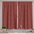 thumbnail image 1 of Ambesonne Floral Kitchen Curtains, Minimalist Retro Flowers Art, 55"x36", Pale Maroon and Evergreen, 1 of 3