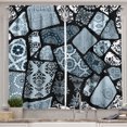 thumbnail image 1 of Ambesonne Floral Kitchen Curtains, Modern Geometric Shapes, 55"x39", Bluegrey Black White, 1 of 2