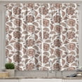 thumbnail image 1 of Ambesonne Floral Kitchen Curtains, Ornamental Foliage Motif, 55"x39", Warm Taupe Umber Blush, 1 of 2