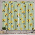thumbnail image 1 of Ambesonne Floral Kitchen Curtains, Pastel Sunflowers Pattern, 55"x36", Pale Khaki and Mustard, 1 of 3