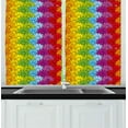thumbnail image 1 of Ambesonne Floral Kitchen Curtains, Rainbow Colored Flowers, 55"x39", Multicolor, 1 of 2