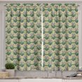 thumbnail image 1 of Ambesonne Floral Kitchen Curtains, Ramnons Leaves Flowers Art, 55"x45", Sea Green and Pale Camel, 1 of 3