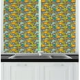 thumbnail image 1 of Ambesonne Floral Kitchen Curtains, Retro Look Sping Blossoms, 55"x45", Taupe Pale Orange, 1 of 1