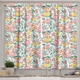 thumbnail image 1 of Ambesonne Floral Kitchen Curtains, Rowan Berry Poppy Spring, 55"x39", Multicolor, 1 of 2