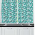 thumbnail image 1 of Ambesonne Floral Kitchen Curtains, Singing Birds on Branches, 55"x45", Dark Seafoam Multicolor, 1 of 1
