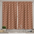 thumbnail image 1 of Ambesonne Floral Kitchen Curtains, Spring Ornament Motif, 55"x39", Dark Orange Sand Brown, 1 of 2