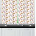 thumbnail image 1 of Ambesonne Floral Kitchen Curtains, Spring Themed Foliage, 55"x39", Multicolor, 1 of 2