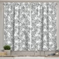 thumbnail image 1 of Ambesonne Floral Kitchen Curtains, Striped Flowers Print Art, 55"x36", Charcoal Grey White, 1 of 3