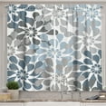 thumbnail image 1 of Ambesonne Floral Kitchen Curtains, Swirling Effect Drop Petals, 55"x36", Cadet Blue and Grey, 1 of 3