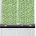 thumbnail image 1 of Ambesonne Floral Kitchen Curtains, Swirling Nature Blooms Art, 55"x45", Pale Pink Fern Green, 1 of 1