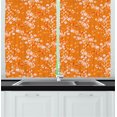 thumbnail image 1 of Ambesonne Floral Kitchen Curtains, Vivid Blooms Spring Tree, 55"x39", Orange Lilac, 1 of 2
